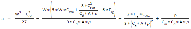 Ausdruck "a" der Geschwindigkeitsgleichung