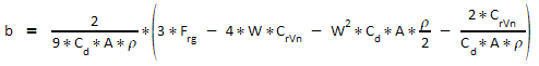 Expression "b" of the velocity equation