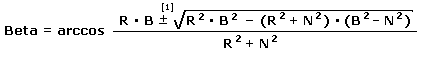 Equation for the head tube angle "Beta"